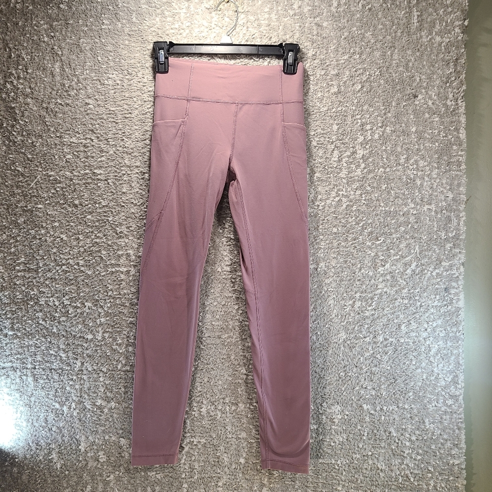 Athleta Girl Pink Large, 12 High Rise Stash Your Treasures Tight Pockets